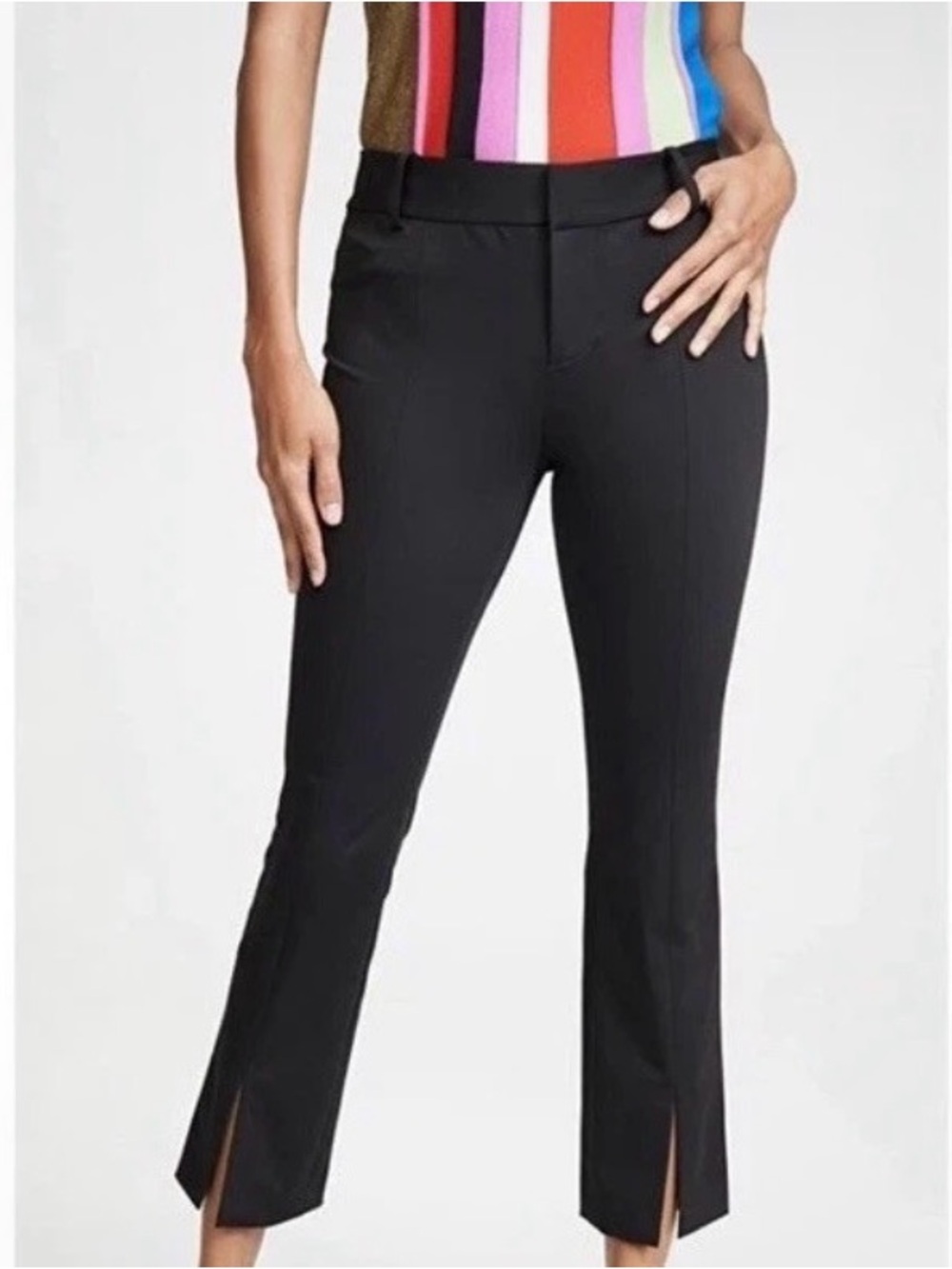 Alice + Olivia Black Cropped Tailored Ankle Pants